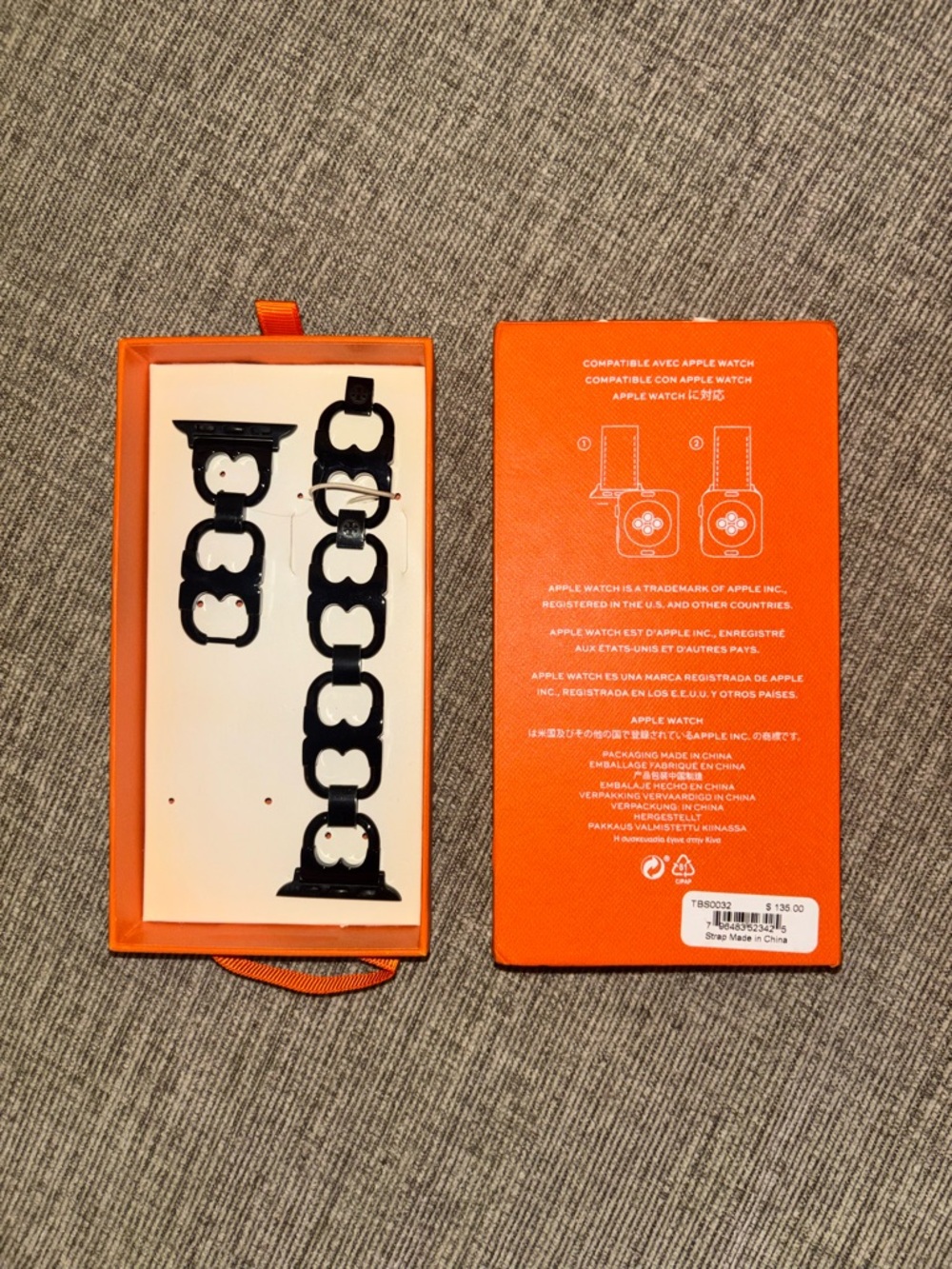 Tory Burch Black Chain Link Apple Watch Band - Picture 2 of 3